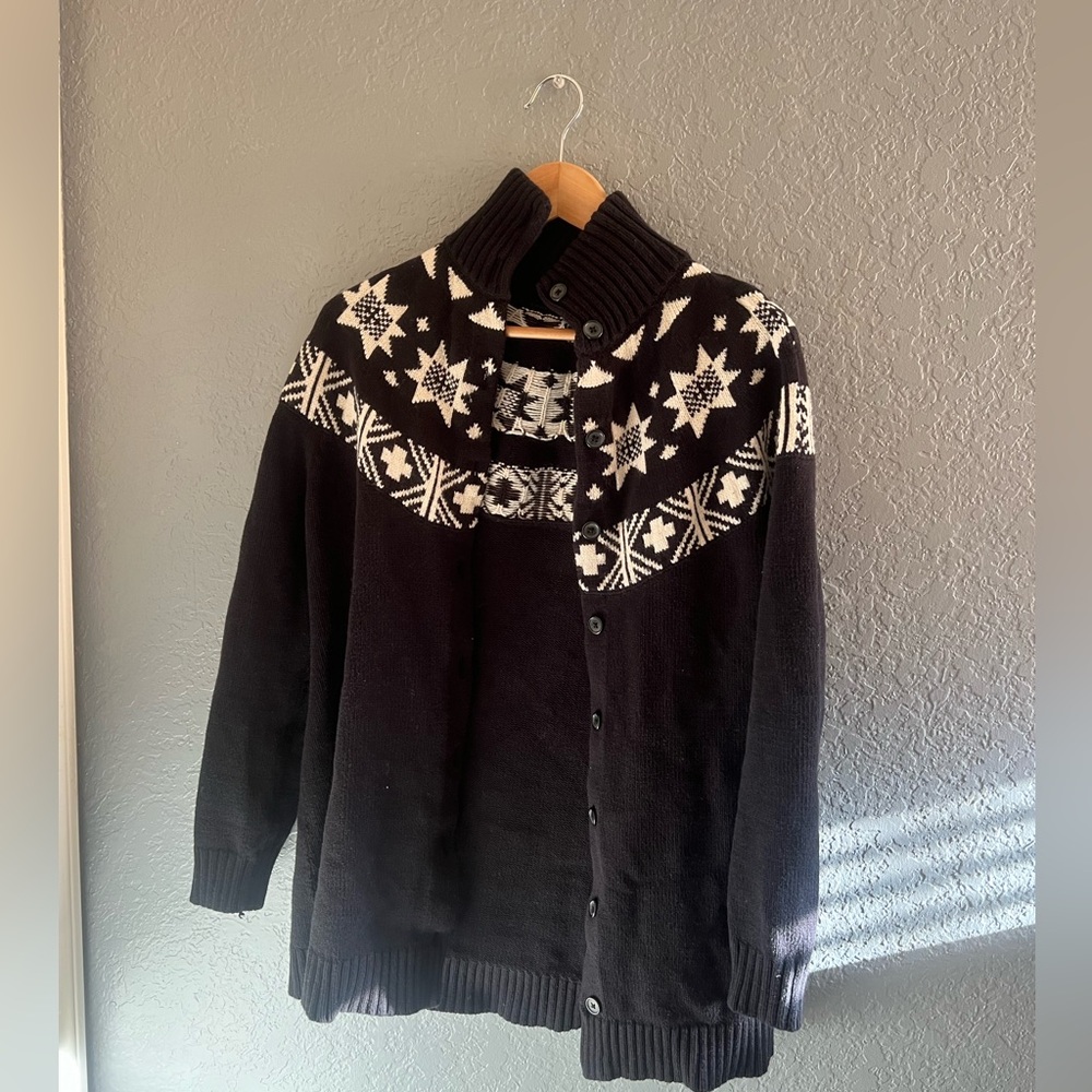 American Living Button Up Cardigan Sweater Fair Isle Thick Knit Size Large VTG